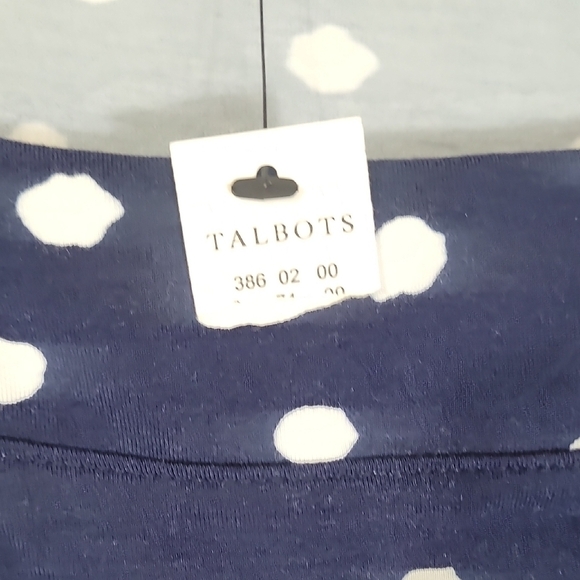 NWT Talbots Polka Dot Short Sleeve Shirt Size 3X Navy White Rayon Casual Boxy - Picture 6 of 12